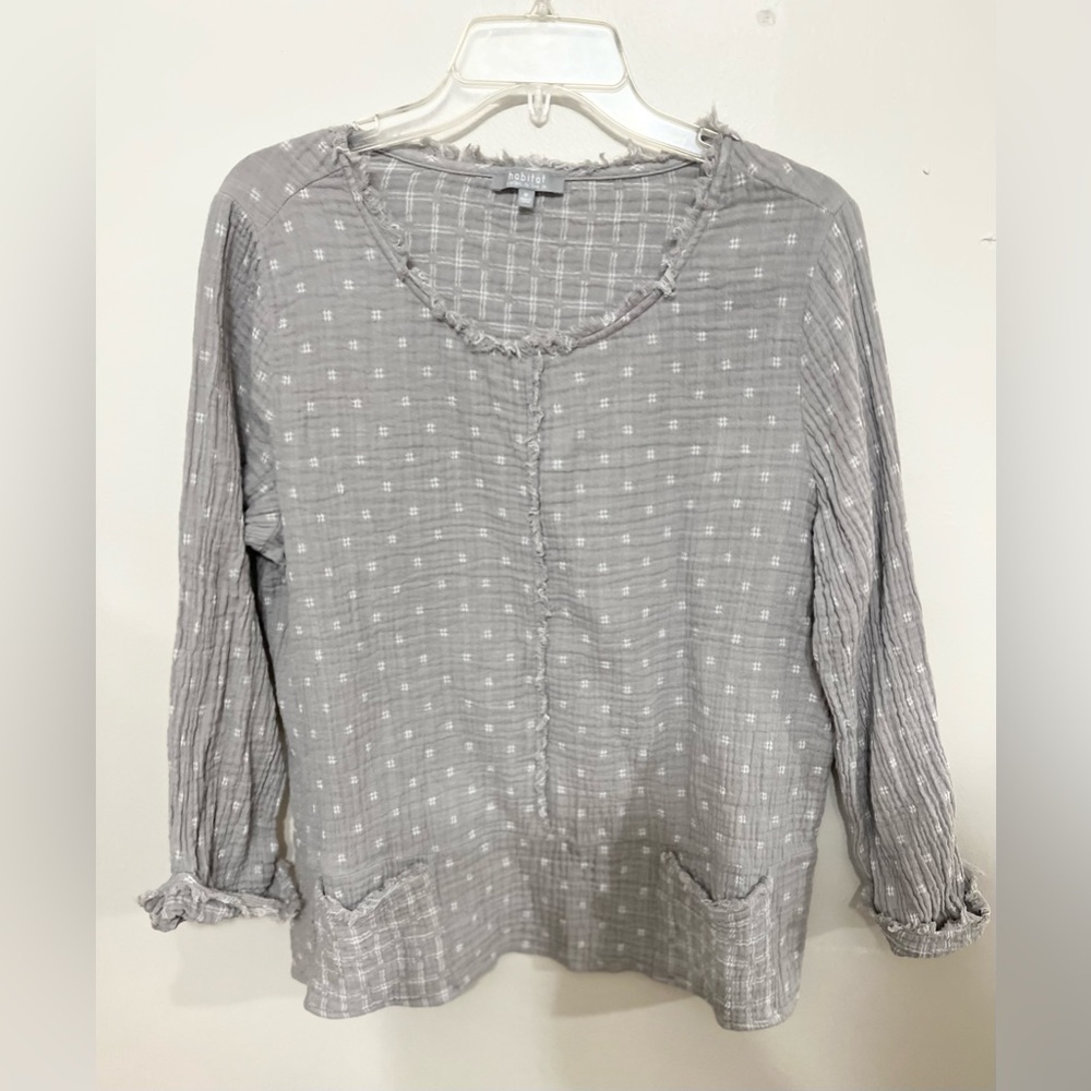 Habitat Women's Fall Lightweight Textured Grey Top Size M